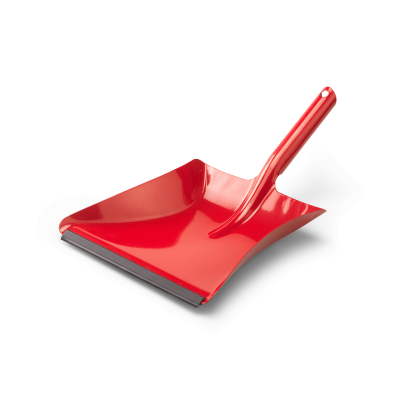 Metallschaufel mit Gummilippe, lackiert rot