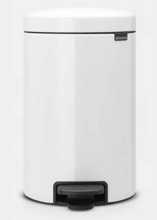 Treteimer 12lt, Brabantia newIcon Metall weiss