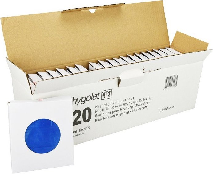 Hygienebeutel im Dispenser, HDPE, opak blau