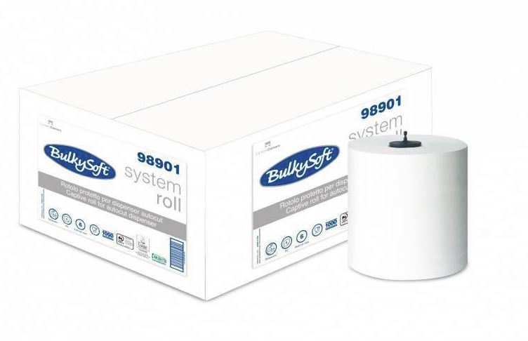 Papierhandtuchrollen BulkySoft 3-lg, weiss, 100lfm