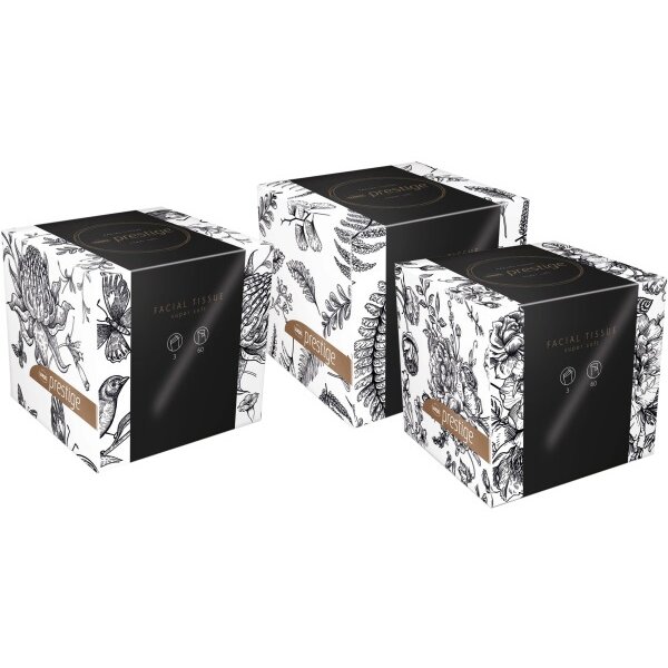 Kosmetiktücher PRESTIGE Würfelkarton 2-lg