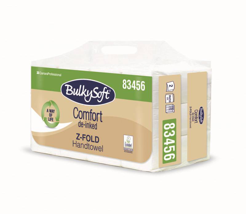 Papierhandtücher BulkySoft Comfort, Z-Falz, 2-lg, Recycling de-inked