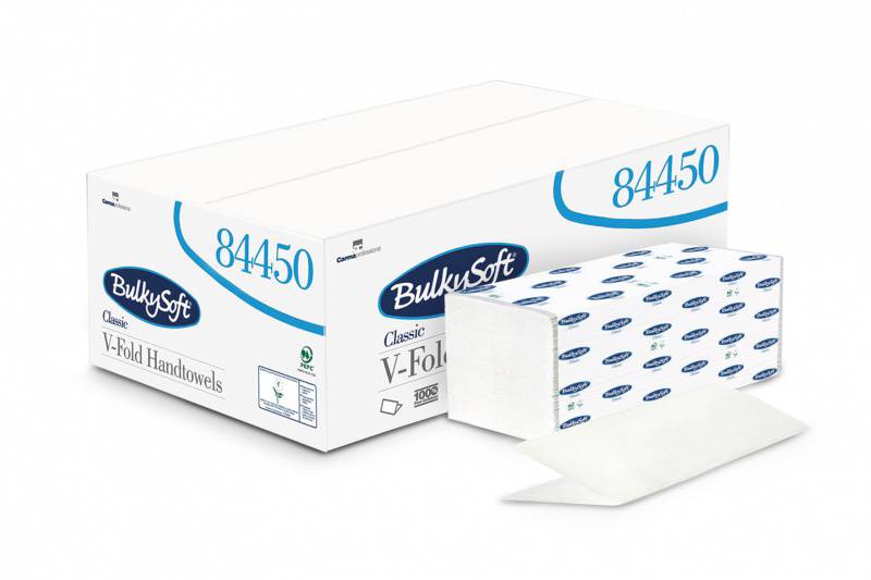 Papierhandtücher BulkySoft, V-Falz, 2-lg, PEFC zertifiziert