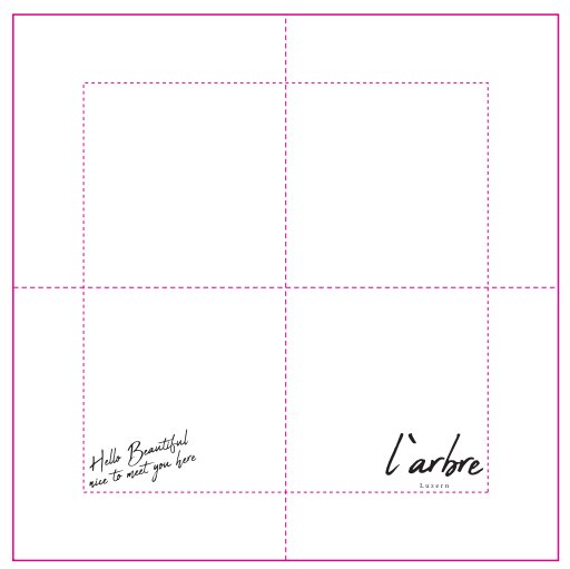 Cocktail-Serviette L'Arbre, weiss, 24x24cm, 3-lg, 1/4-Falz