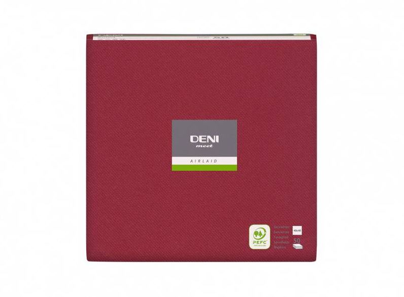 Servietten Airlaid, 1/4-Falz, 40x40cm, bordeaux