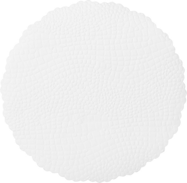 Plattenpapiere rund 14cm, Krokoprägung weiss