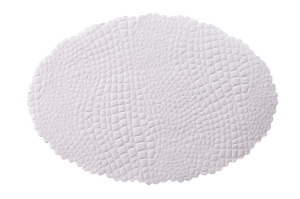 Plattenpapiere oval 14x21cm, Krokoprägung weiss