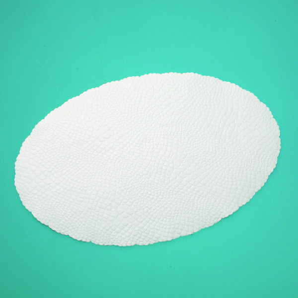 Plattenpapiere oval 16x24cm, Krokoprägung weiss