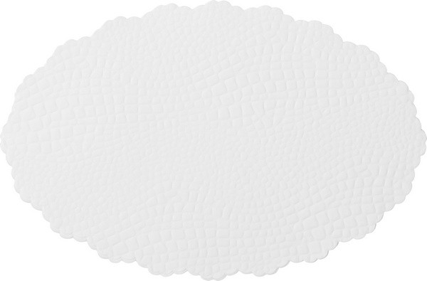 Plattenpapiere oval 18x27cm, Krokoprägung weiss