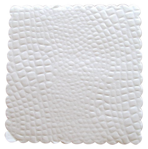 Tellerunterlage Krokoprägung 12x12cm weiss