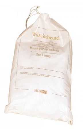 Wäschebeutel PE weiss mit Kordel 54x38cm