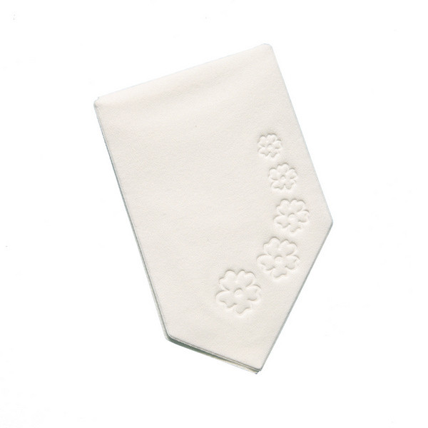 Kannenhalter mit Blumenprägung 9-lg, 5x8.5cm weiss