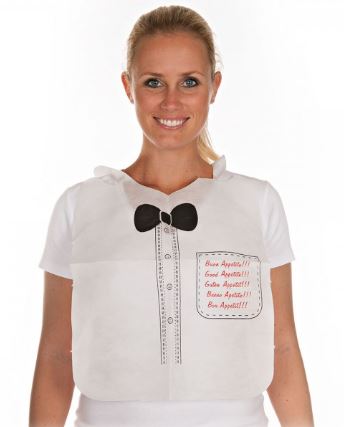 Gäste-Lätzchen 'Elegant' PP-Vlies 43.5x35cm weiss