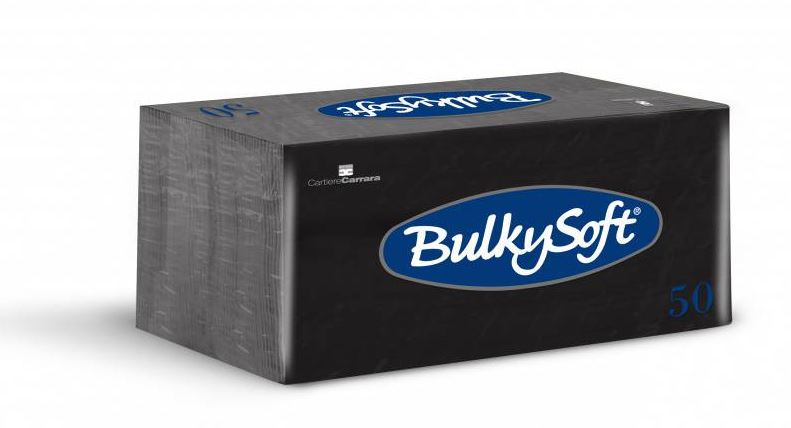Servietten Brunch BulkySoft, 1/8-Falz, 2-lg, schwarz