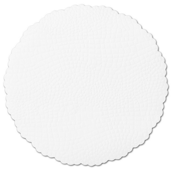 Plattenpapiere rund 16cm, Krokoprägung weiss