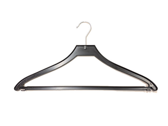 Kleiderbügel 45cm  Kunststoff schwarz mit Steg