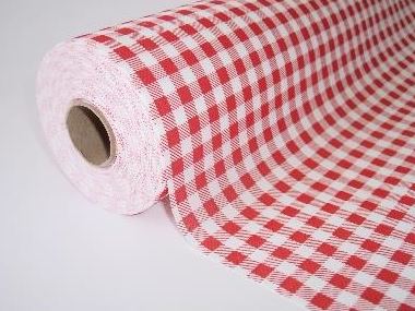 Tischdeckrollen Airlaid  karo rot/weiss, 1.2m x 25m