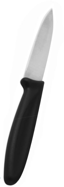 Rüstmesser 12cm Griff schwarz, Glattschliff