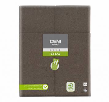 Besteck-Servietten Airlaid, 1/8-Falz, 40x40cm, braun