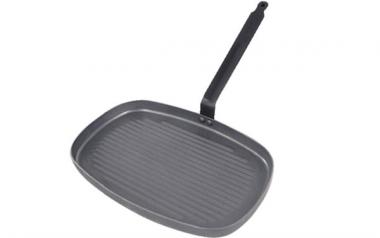 Grillpfanne eckig 38x26cm Stahlblech, Induktion