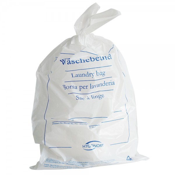 Schmutzwäschesack PE weiss mit Kordel 54x38cm