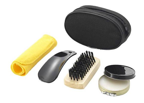 Schuh-Putz-Set schwarz 4tlg. 12x7cm