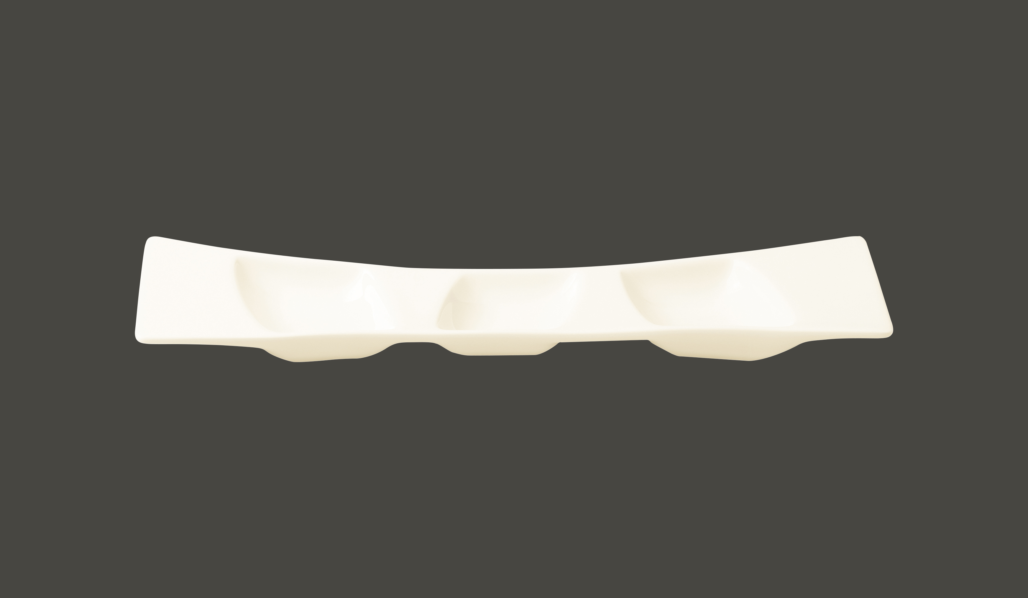 Cocktailschale 26x7.6cm, mit 3 Vertiefungen Porzellan Mazza RAK