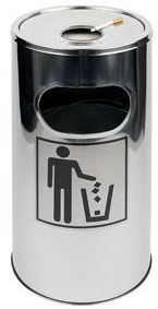 Stehaschenbecher, Edelstahl rostfei, ø30xH60cm