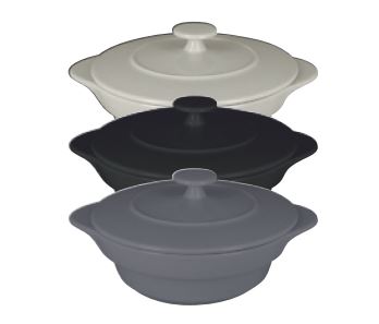 Cocotte grau mit Deckel ø16cm, H8cm 46.7cl Bistronome