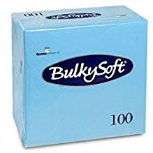 Servietten Dinner BulkySoft, 1/4-Falz, 3-lg, hellblau !NSV!