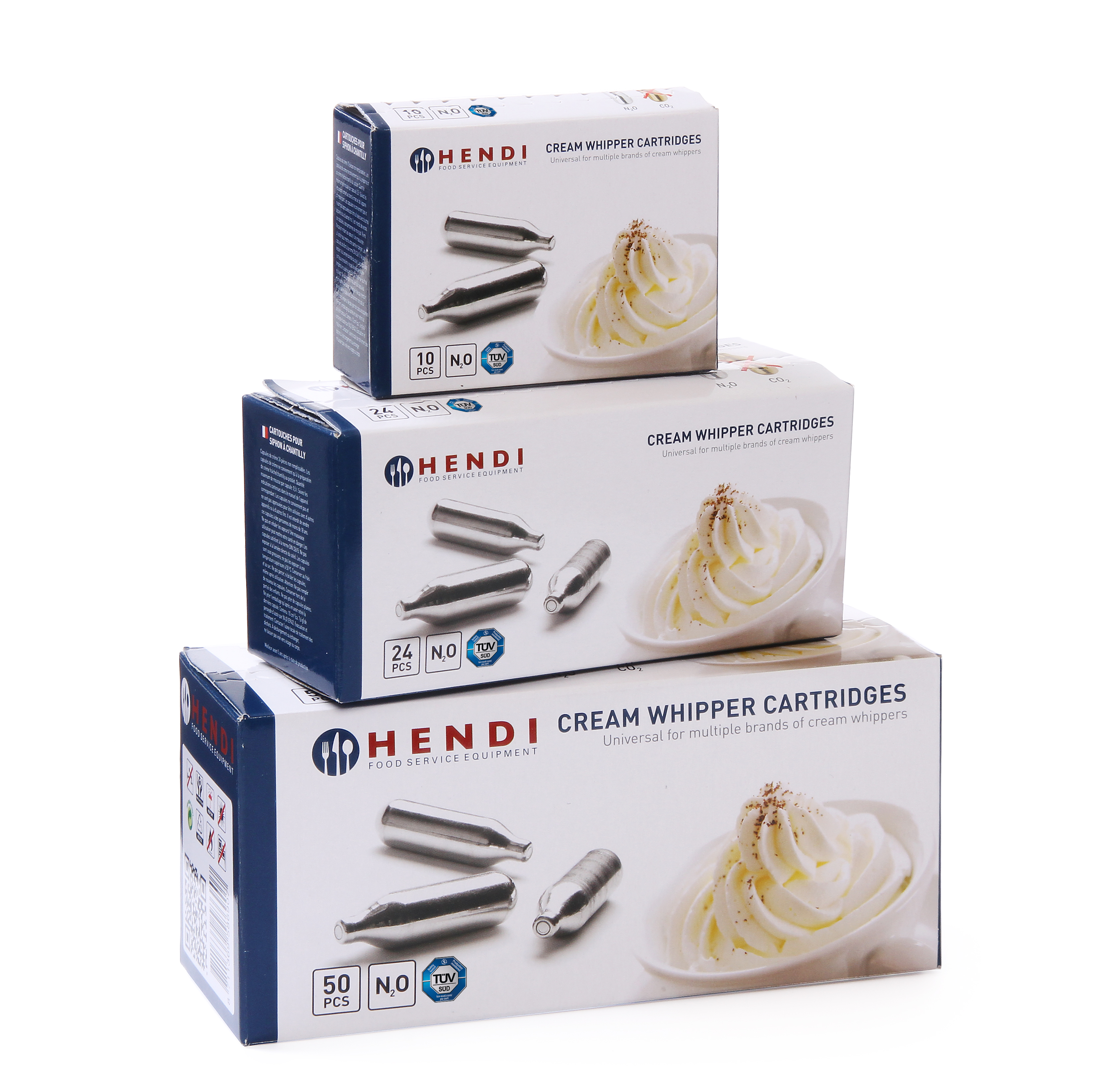 Kapseln/Patronen für Rahmbläser/Sahnespender N2O, 50er-Pack, HENDI