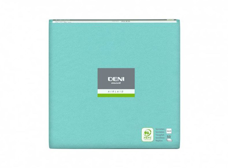 Servietten Airlaid, 1/4-Falz, 40x40cm, aqua