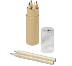 Farbstiftbox, natur, 6 Farbstifte