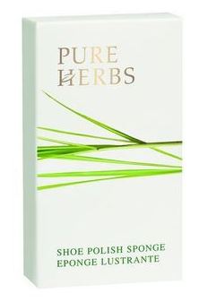 Schuhputzschwamm, in Kartonage, weiss/grün, PURE HERBS