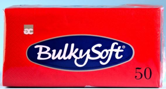 Servietten Lunch BulkySoft, 1/8-Falz, 2-lg, rot
