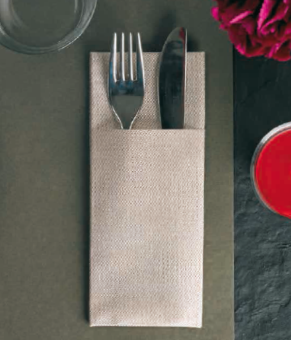 Bestecktasche ventidue Tinta Unita 40x40cm 1/8, beige