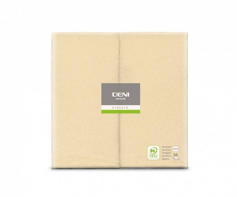 Servietten Airlaid, 1/8-Falz, 40x40cm, champagner