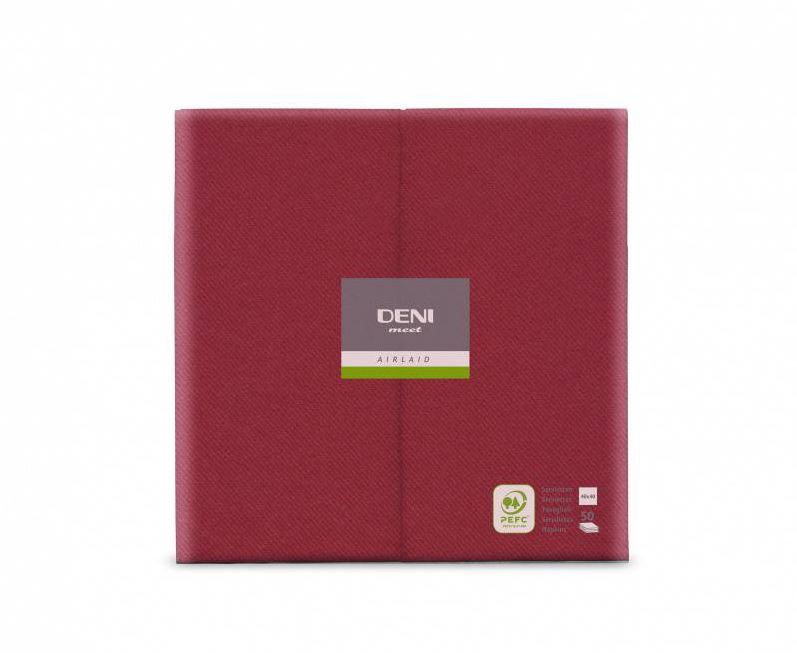 Servietten Airlaid, 1/8-Falz, 40x40cm, bordeaux