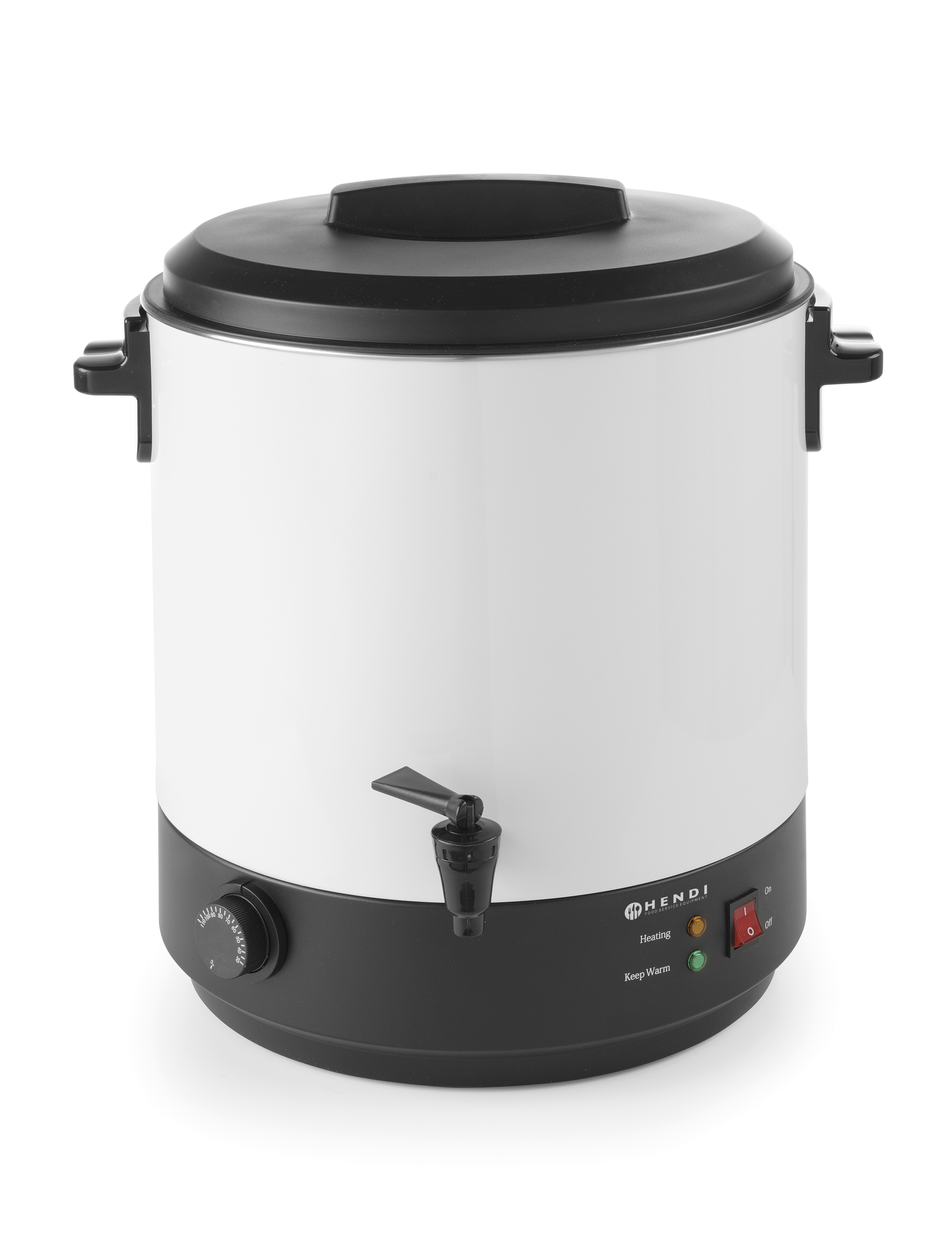 Heissgetränkespender weiss 25lt, beschichteter Edelstahl, HENDI