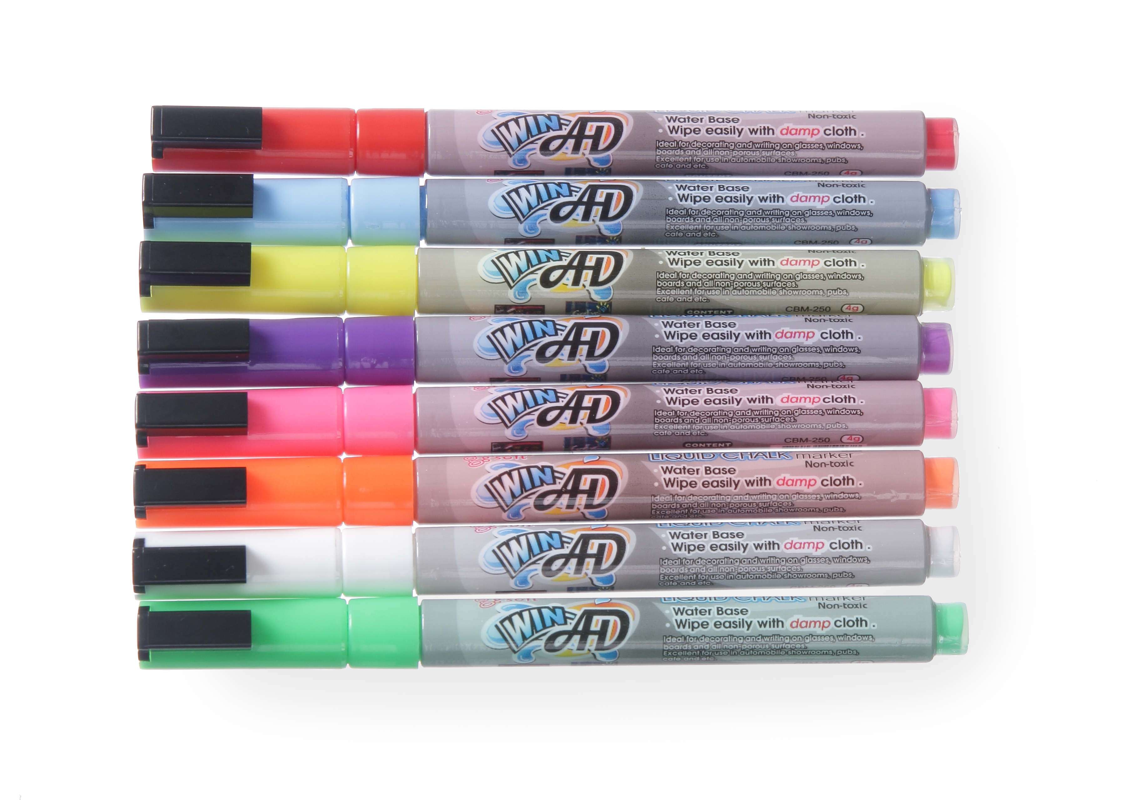 Kreidemarker, 8er Set, bunt, Strichstärke 3mm, rund, HENDI