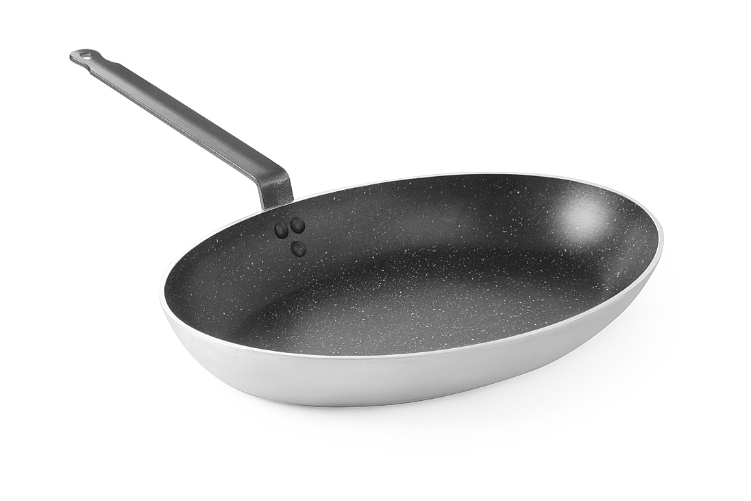 Non-Stick-Fischpfanne, oval, Aluminium, 280x400xH55mm