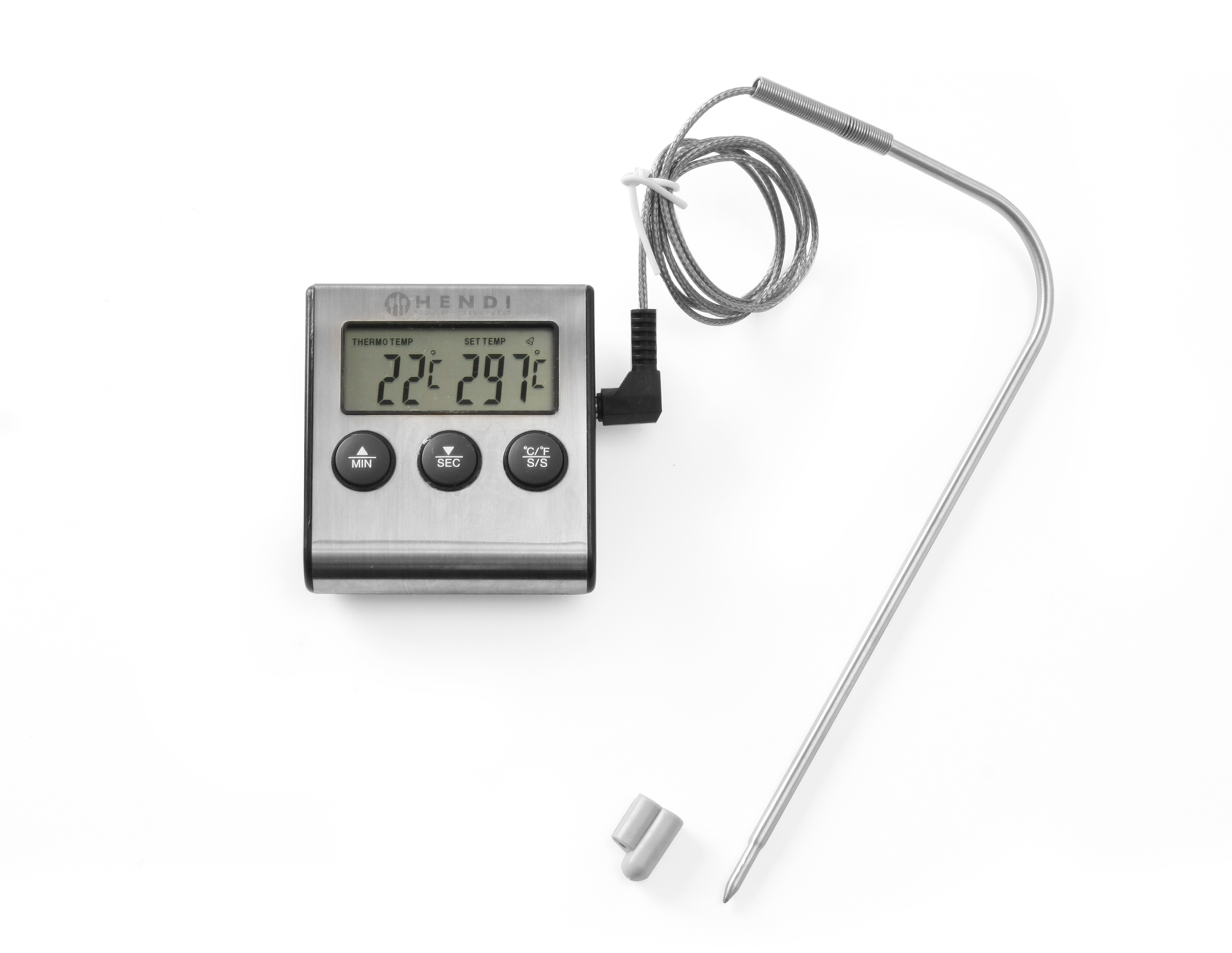Einstechthermometer, 65x70xH17mm, mit Timer, -50 bis 250°C, HENDI