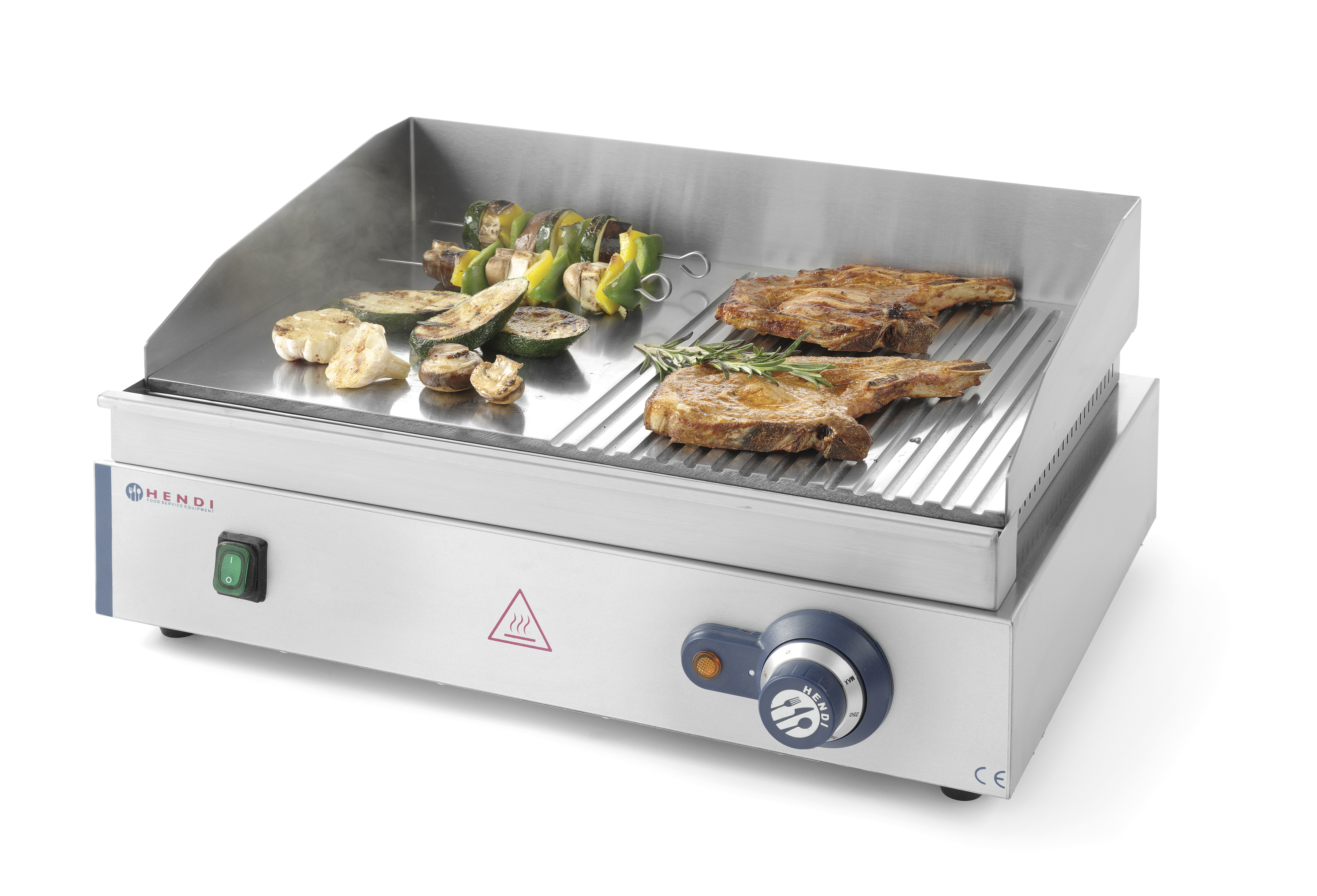 Grillplatte, Profi Line, 518x328mm, 1/2 glatt, 1/2 gerillt