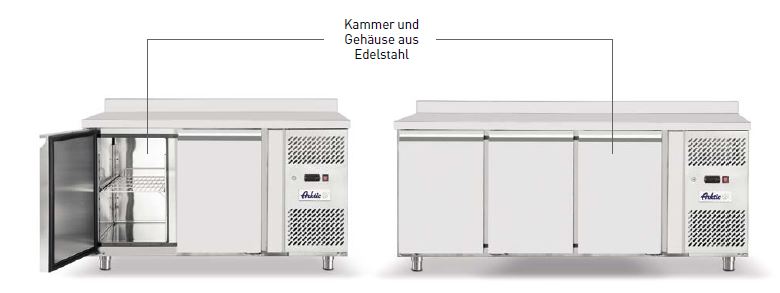 Tiefkühltisch zweitürig, Profi Line, 280lt, -22˚/-18˚C