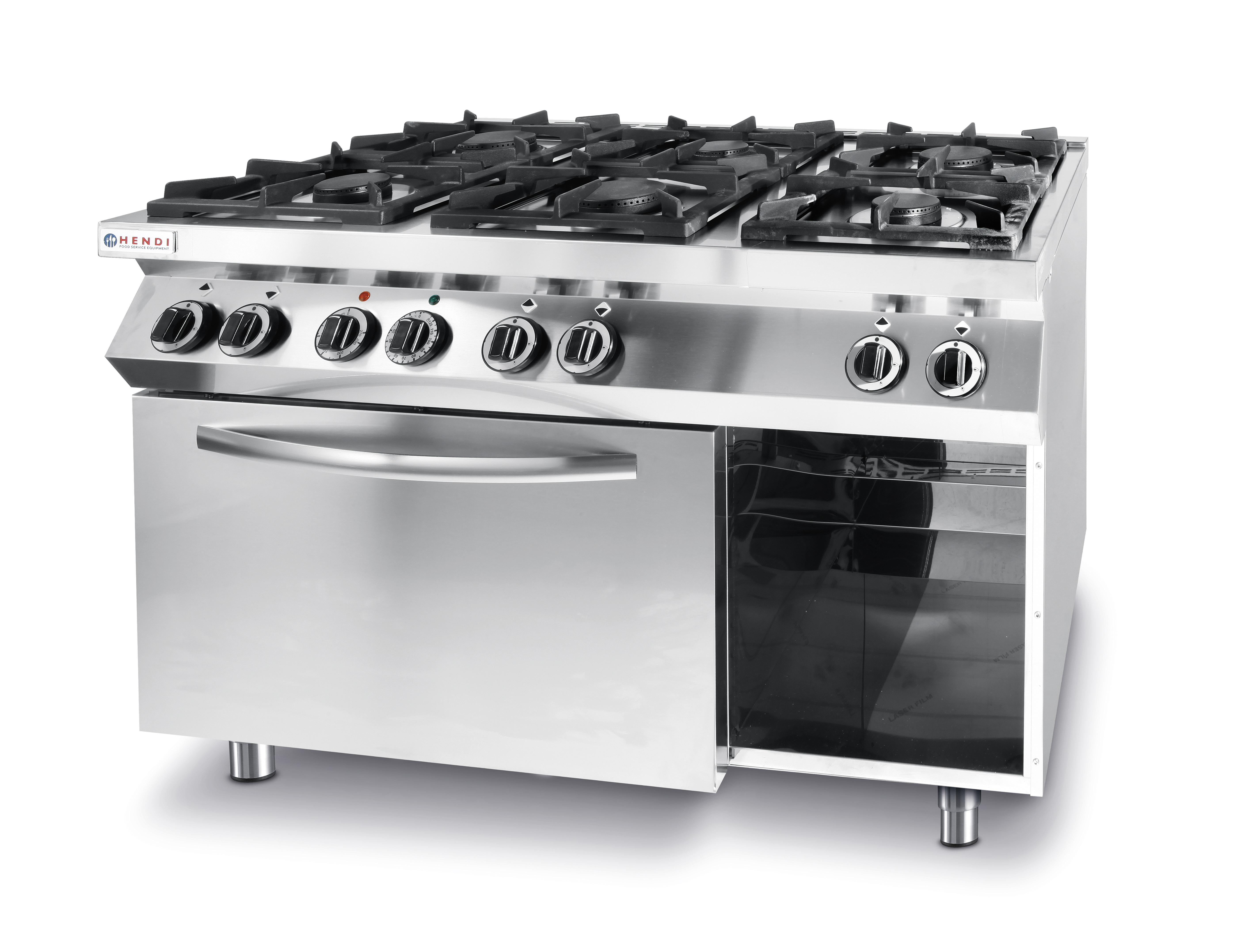 Gasherd, Kitchen Line, 6 Brenner, mit elektrischem Ofen, GN 1/1 