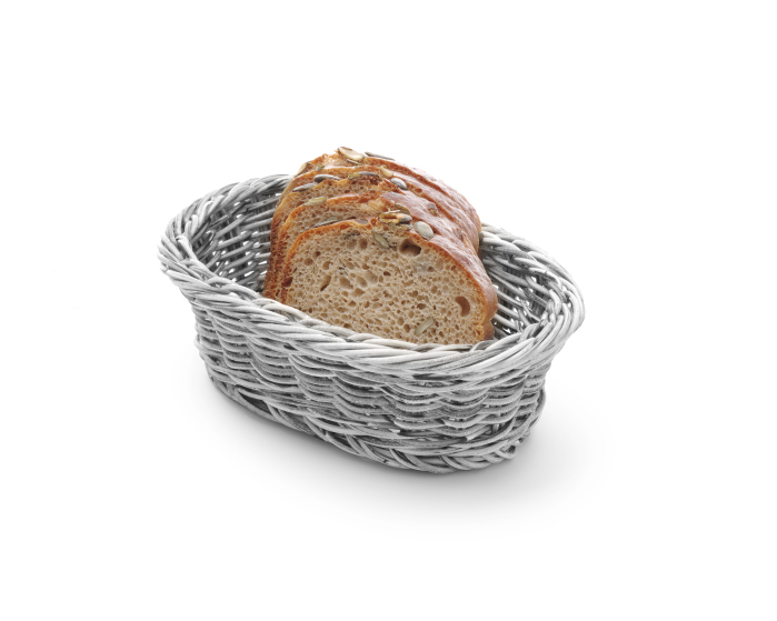 Brotkorb, oval, hellgrau, 190x120xH60mm, HENDI