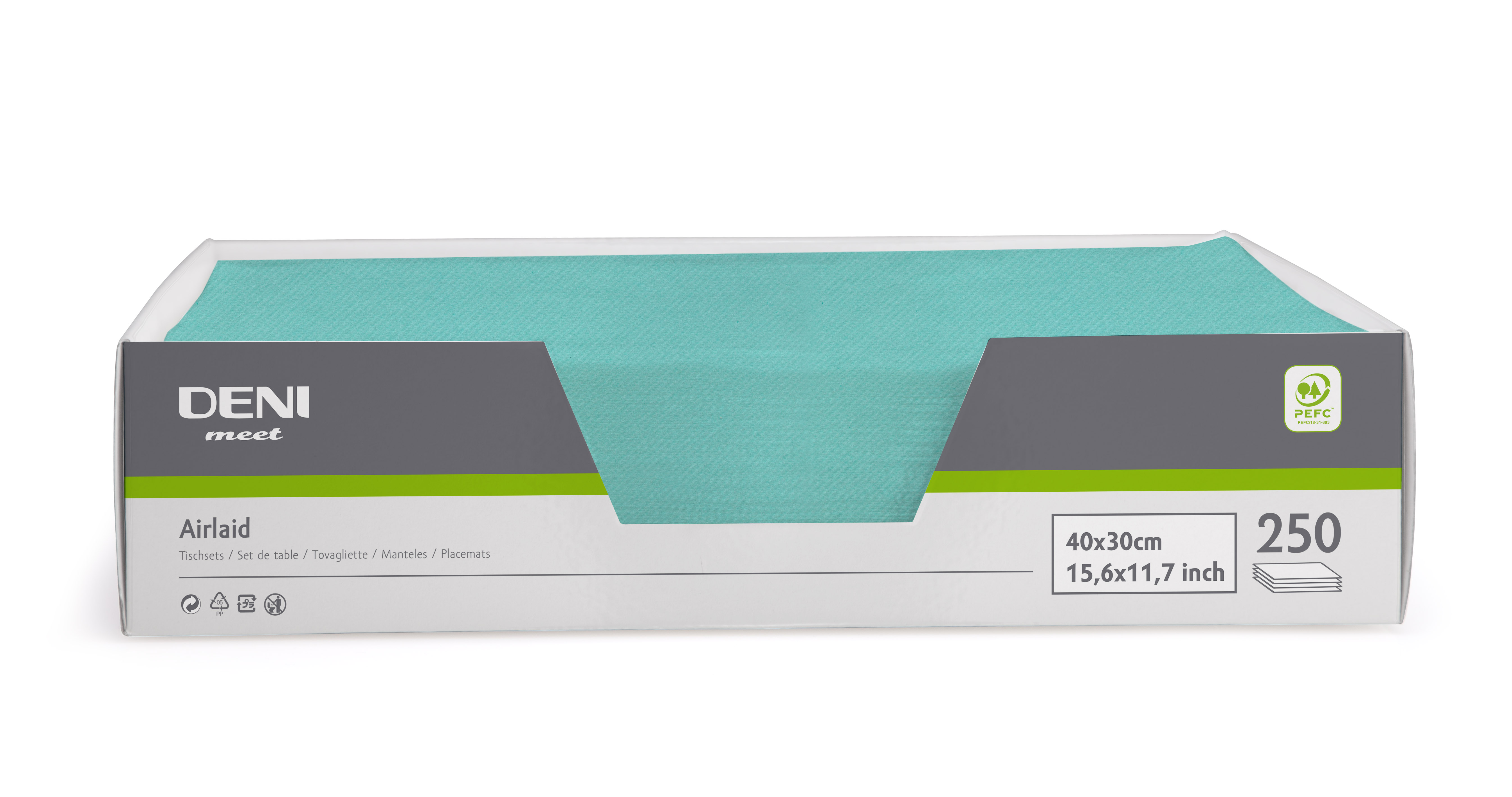 Tischset Airlaid, 30x40cm, aqua