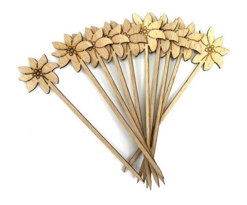 Foodpicker Edelweiss 13cm Holz