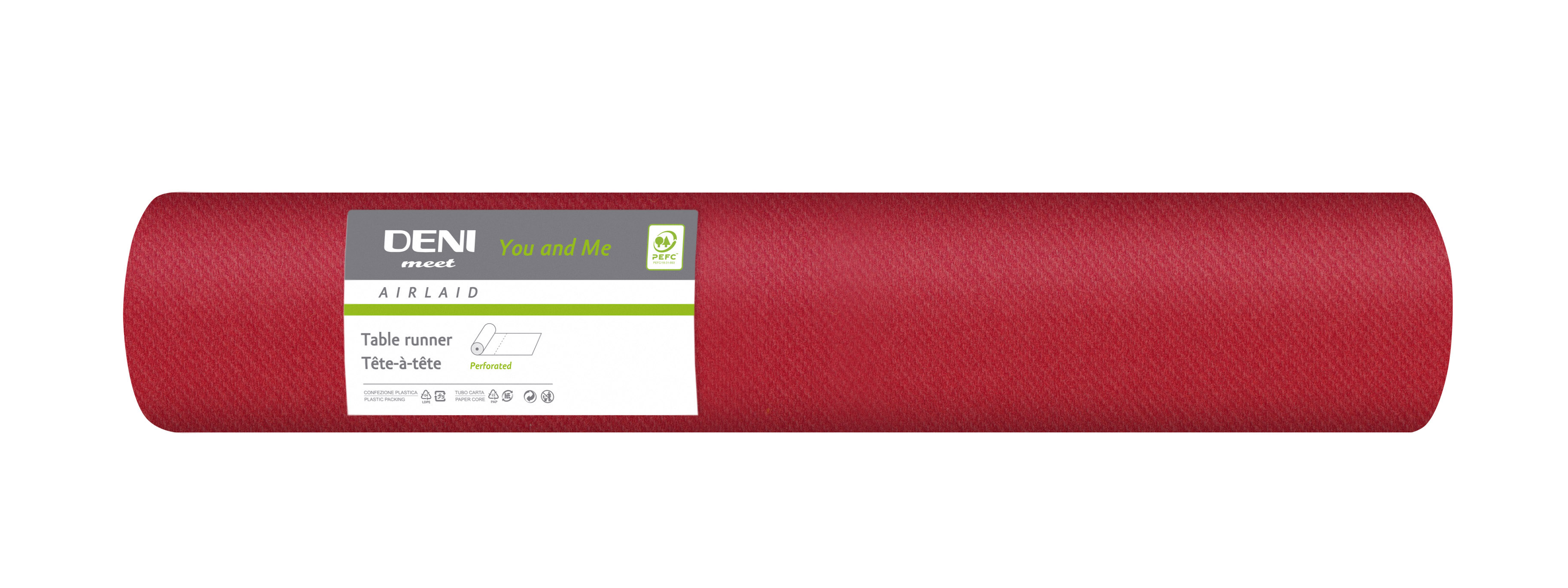 Tischläufer Airlaid you &amp; me, 120x40cm rot