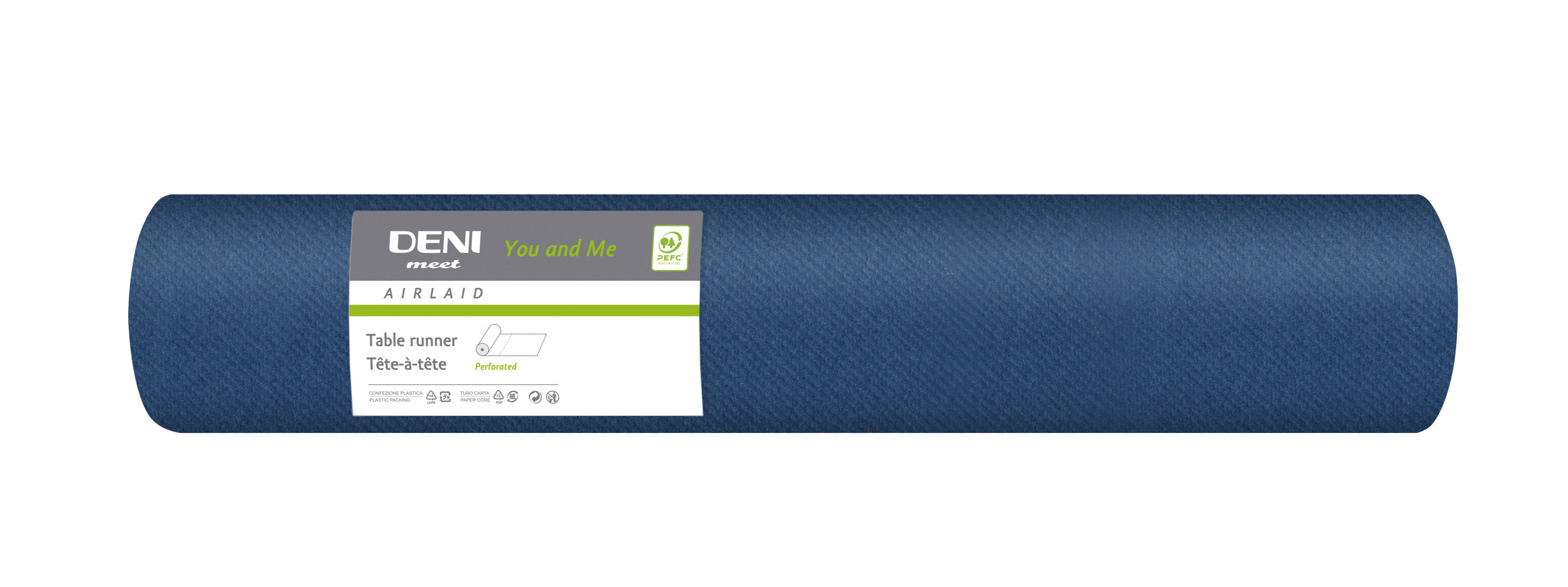 Tischläufer Airlaid you &amp; me, 120x40cm blau